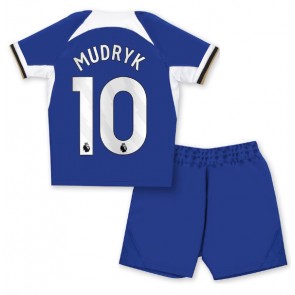Chelsea Mykhailo Mudryk #10 Dětské Domácí dres komplet 2023-24 Krátký Rukáv (+ trenýrky)